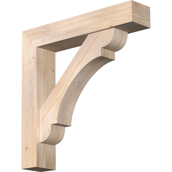 Ekena Millwork Olympic Block Smooth Bracket w/ Offset Brace, Douglas Fir, 7 1/2"W x 38"D x 38"H BKT0806X38X38OLY05SDF - main